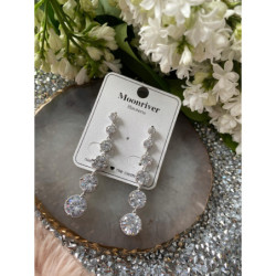 426 Kolczyki wieczorowe ślub cyrkonie stal 316L