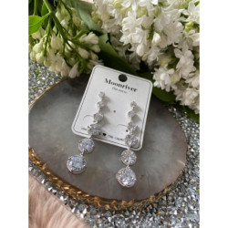 426 Kolczyki wieczorowe ślub cyrkonie stal 316L