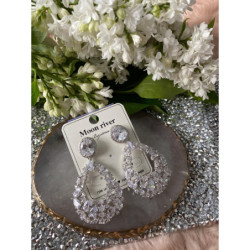 430 Kolczyki wieczorowe ślub cyrkonie stal 316L