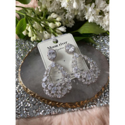 430 Kolczyki wieczorowe ślub cyrkonie stal 316L