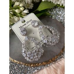 430 Kolczyki wieczorowe ślub cyrkonie stal 316L