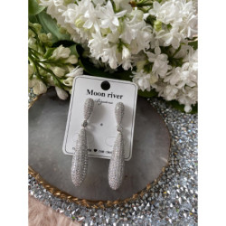 422 Kolczyki wieczorowe ślub cyrkonie stal 316L