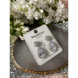 428 Kolczyki wieczorowe ślub cyrkonie stal 316L