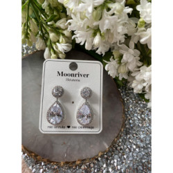 428 Kolczyki wieczorowe ślub cyrkonie stal 316L