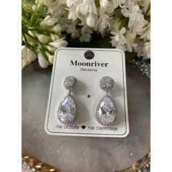 428 Kolczyki wieczorowe ślub cyrkonie stal 316L