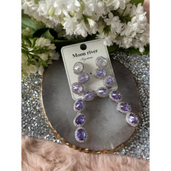 411 Kolczyki wieczorowe ślub cyrkonie ombre stal