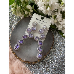 411 Kolczyki wieczorowe ślub cyrkonie ombre stal