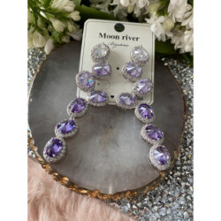 411 Kolczyki wieczorowe ślub cyrkonie ombre stal