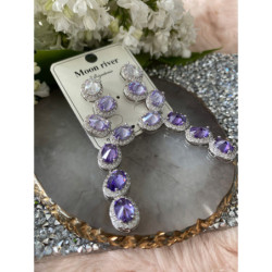 411 Kolczyki wieczorowe ślub cyrkonie ombre stal