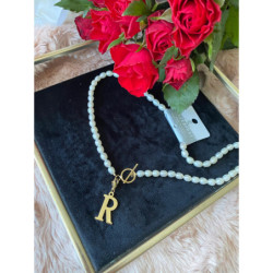 Celebrytka Blueberry perły naturalne literka R