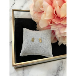 Złote kolczyki wkrętki KOT KOTEK STAL 316L