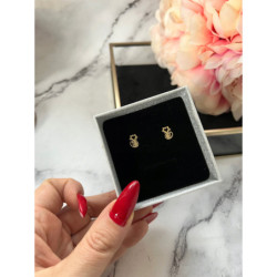 Złote kolczyki wkrętki KOT KOTEK STAL 316L