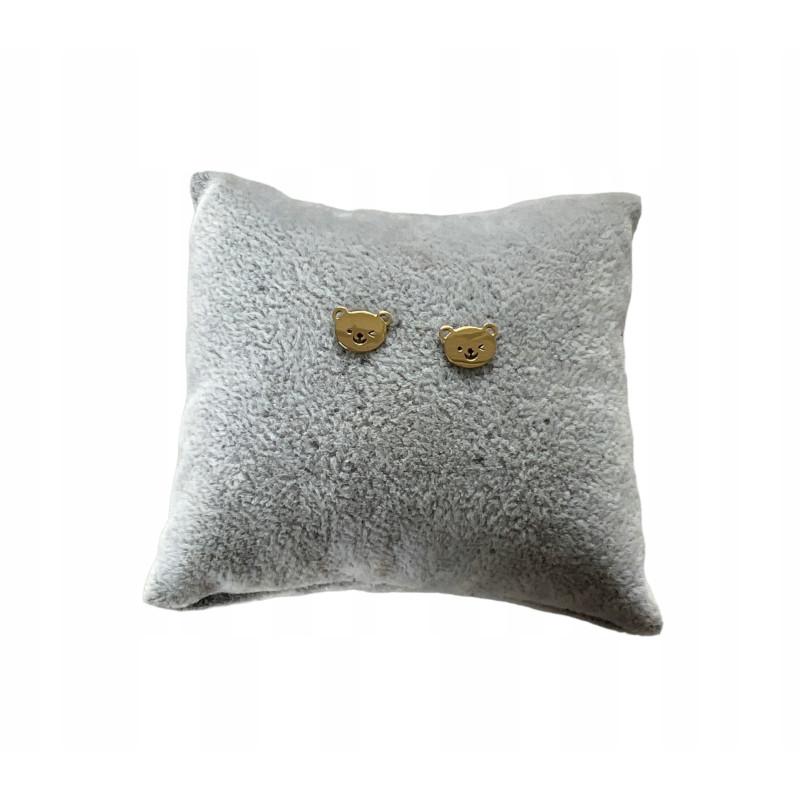 Złote kolczyki wkrętki MIŚ MISIU STAL 316L