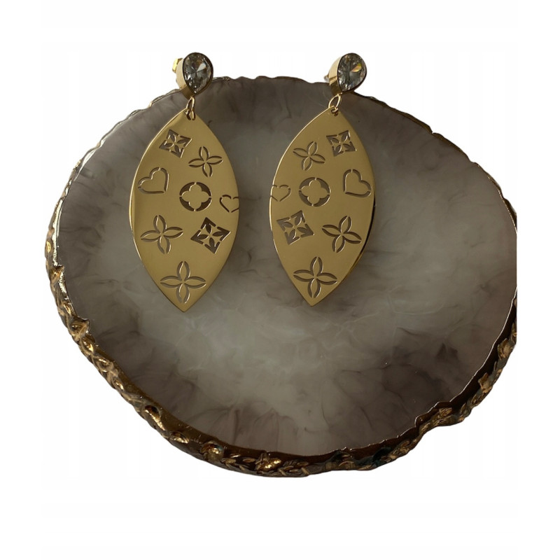 698 Kolczyki Blueberry Koniczynki stal 316