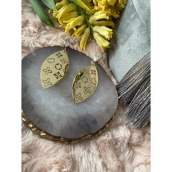 698 Kolczyki Blueberry Koniczynki stal 316