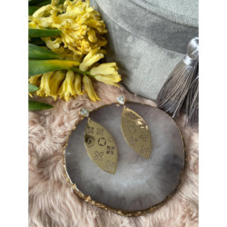 698 Kolczyki Blueberry Koniczynki stal 316