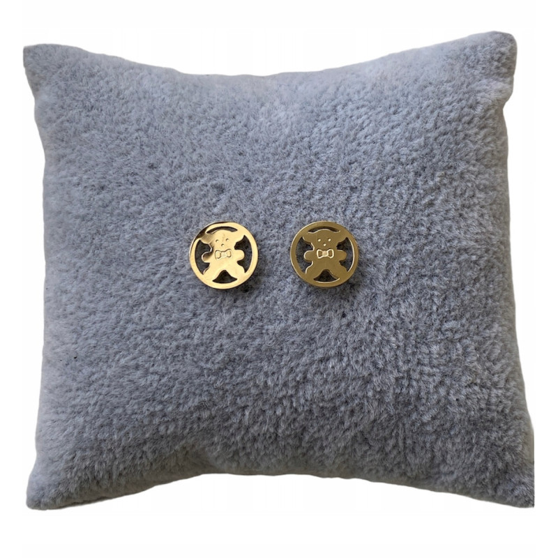 400 Kolczyki wkrętki Miś Misiu stal 316L