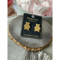 1083 Kolczyki Moon River Miś Misiu stal 316L