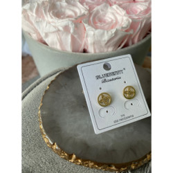 292 Kolczyki Blueberry cyrkonie Koniczynka stal