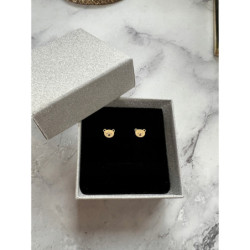 Złote kolczyki wkrętki MIŚ MISIU STAL 316L