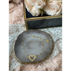 608 Bransoletka koraliki SERCE SERDUSZKO stal 316