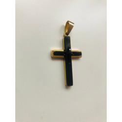 Krzyż krzyżyk złoty stal chirurgiczna 316L