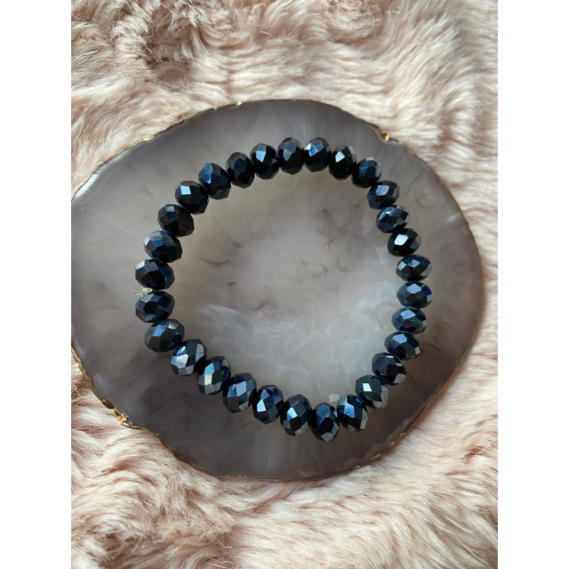 Bransoletka na gumce szklane koraliki