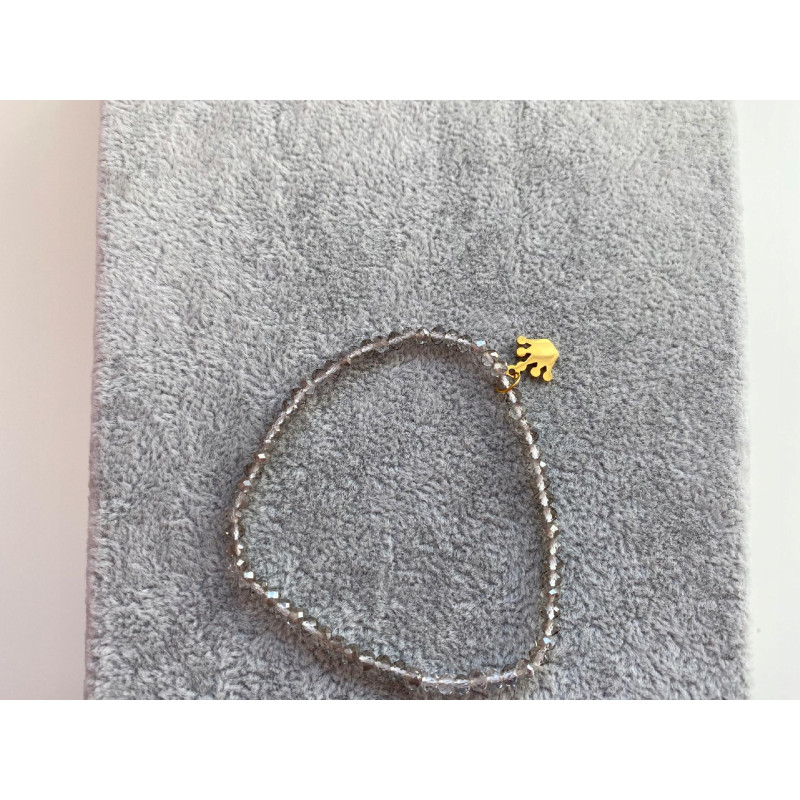 917 Bransoletka korona KORALIKI NA GUMCE stal 316