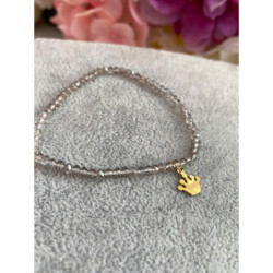 917 Bransoletka korona KORALIKI NA GUMCE stal 316