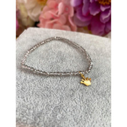 917 Bransoletka korona KORALIKI NA GUMCE stal 316