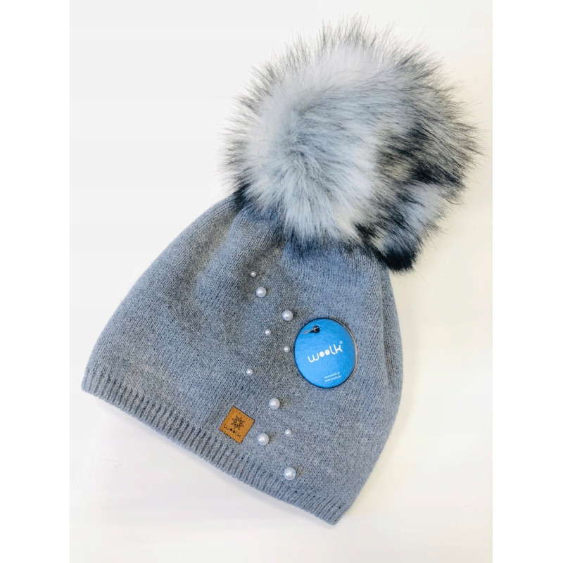 Czapka damska zimowa pompon korale Woolk