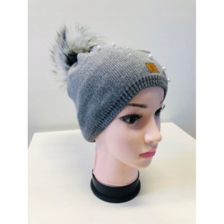 Czapka damska zimowa pompon korale Woolk