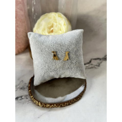 Złote kolczyki wkrętki PIES PIESEK PIESKI STAL 316