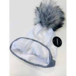 Czapka damska ciepła zima pompon błyszcząca Woolk