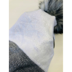 Czapka damska ciepła zima pompon błyszcząca Woolk