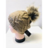 Czapka damska zimowa pompon PaMaMi ocieplona