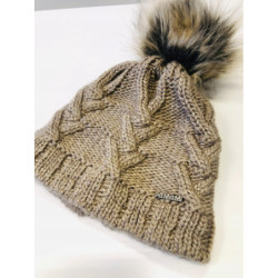 Czapka damska zimowa pompon PaMaMi ocieplona