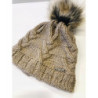 Czapka damska zimowa pompon PaMaMi ocieplona