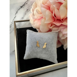 Złote kolczyki wkrętki PIES PIESEK PIESKI STAL 316