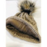 Czapka damska zimowa pompon PaMaMi ocieplona