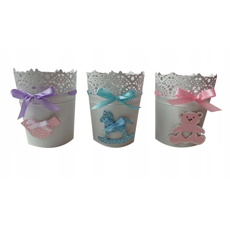 Doniczka, osłonka przybornika na kredki MIX WZORÓW