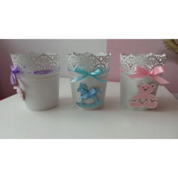 Doniczka, osłonka przybornika na kredki MIX WZORÓW