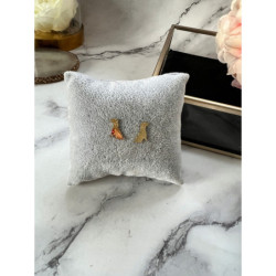 Złote kolczyki wkrętki PIES PIESEK PIESKI STAL 316