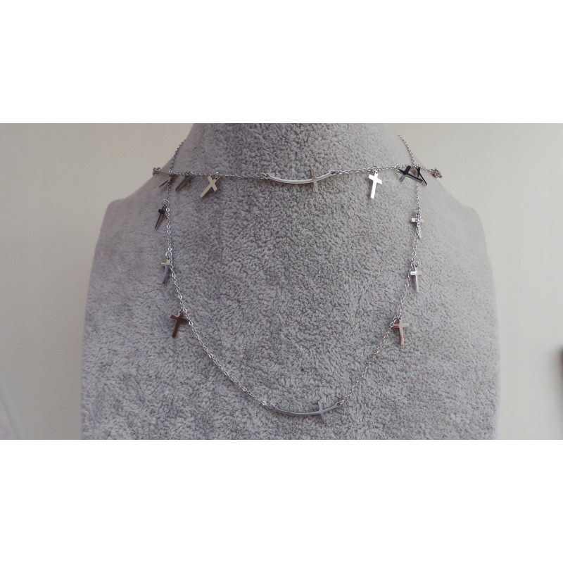 Celebrytka bransoletka KRZYŻ KRZYŻE STAL SREBRNA