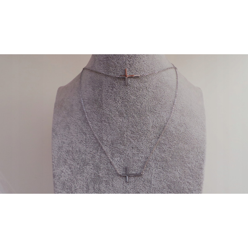 Celebrytka bransoletka KRZYŻ KRZYŻE STAL SREBRNA