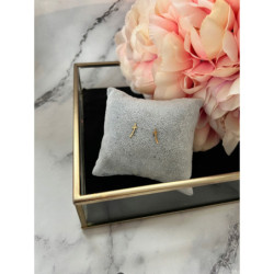 Złote kolczyki wkrętki KRZYŻ KRZYŻYK STAL 316L