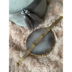 Bransoletka zegarkowa modułowa siateczkowa złota