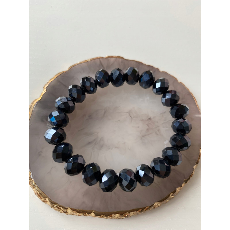 Bransoletka na gumce szklane koraliki