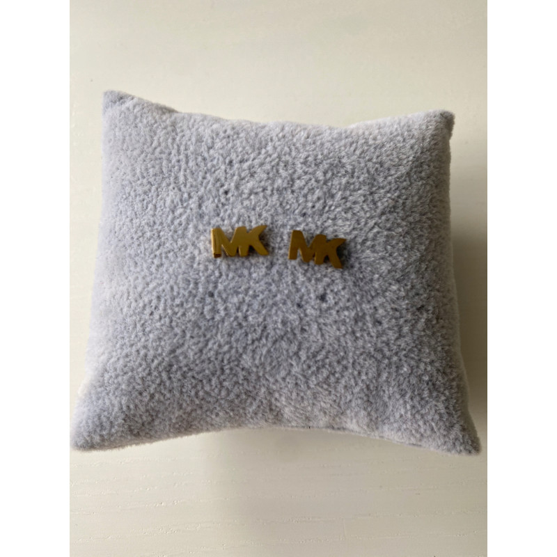 Kolczyki wkręty litery literki MK Stal 316L