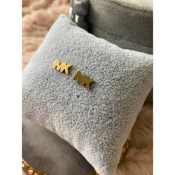 Kolczyki wkręty litery literki MK Stal 316L